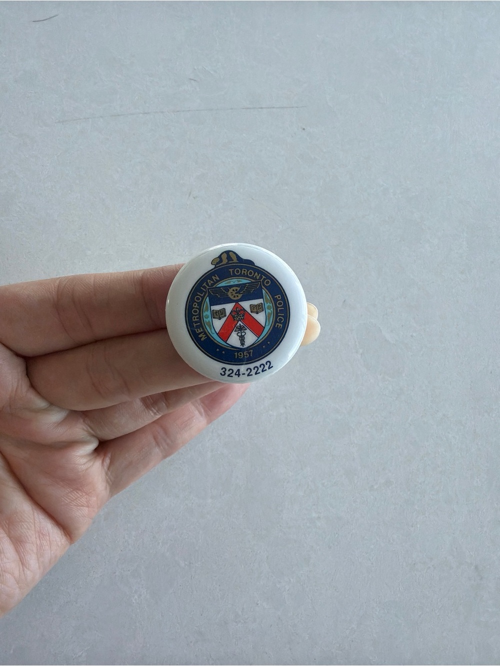 Vintage Toronto Police Pinback Button - from 1957